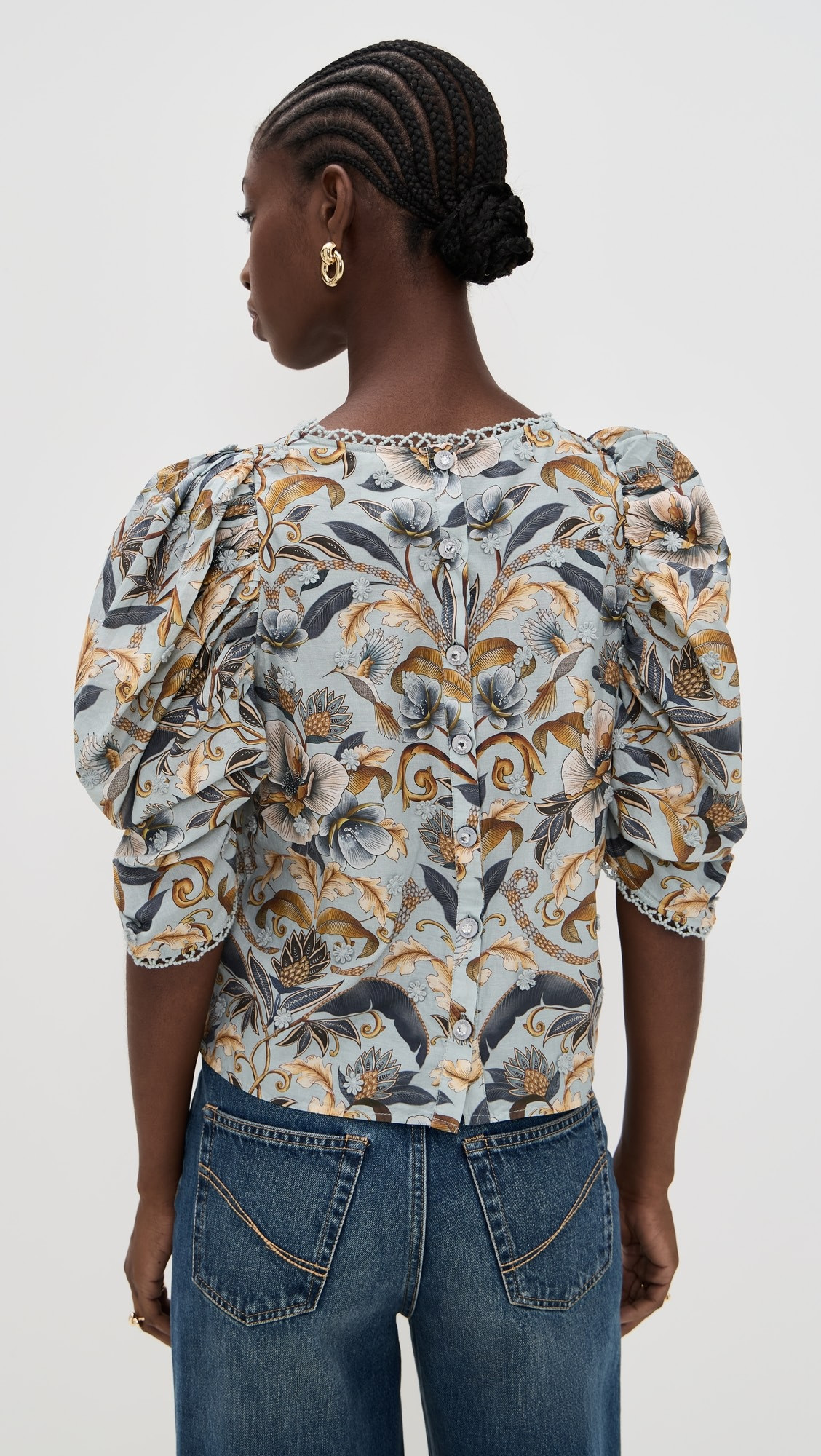 Snake Garden Blue 3D Blouse | Shopbop