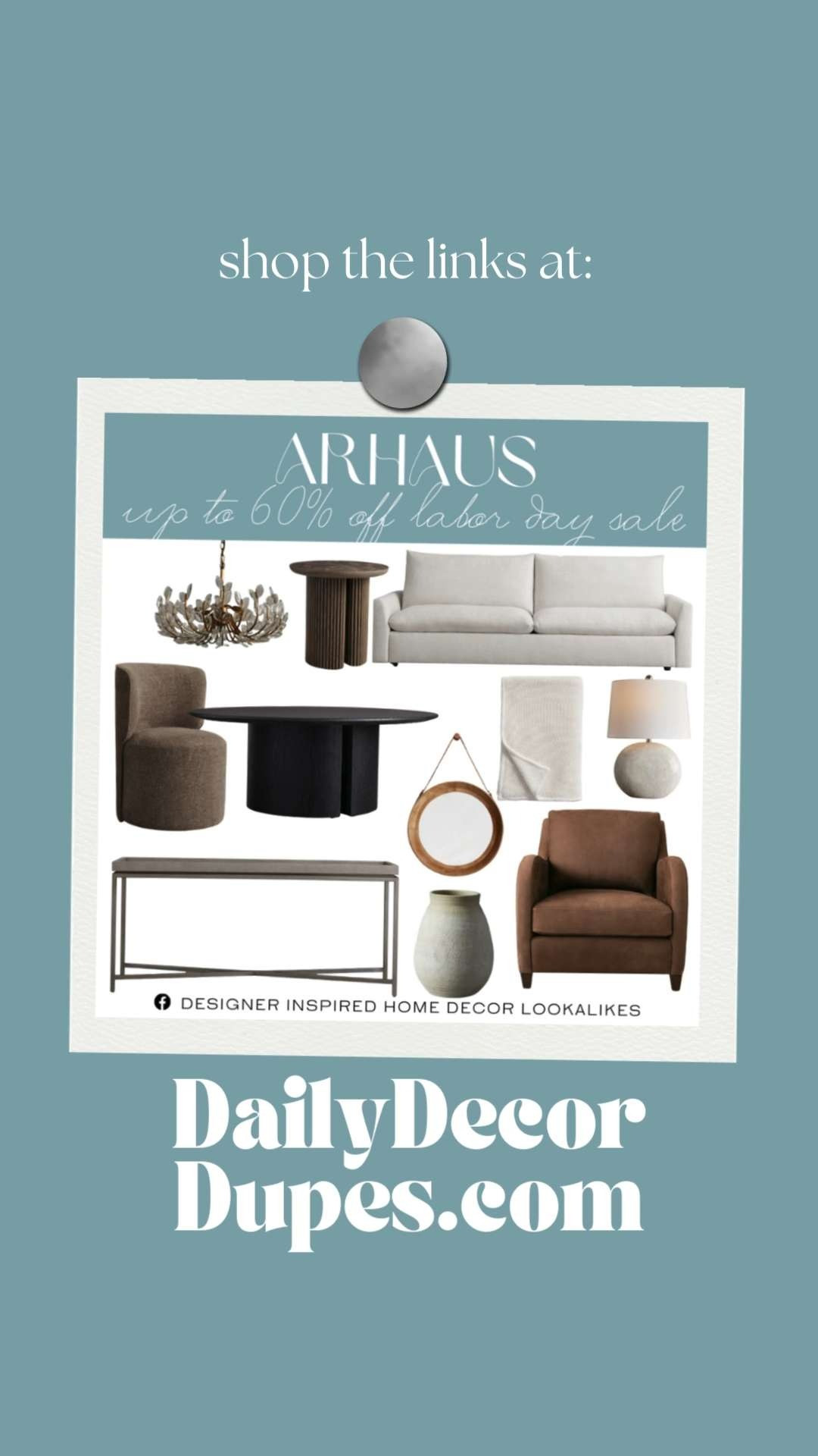 Arhaus Labor Day Sale. Up to 60% OFF Clearance. Living Room Furniture Sale. Bedroom Furniture Clearance. Modern Lighting Sale. Contemporary Furniture Deals. Labor Day Furniture Sale. Holiday Weekend Sale.     

Home more affordable option find copy cat similar look for less budget friendly affordable cheap cheaper beautiful pretty. Clearance sale coupon code discount code promo code luxury lookalike look a like Inspo inspiration inspired by idea ideas Love like these? I share multiple every day in my FB group.
#arhaus #labordaysale #furnituresale #homedecordeals #salealert #arhausale #luxuryfurniture #furnitureclearance #modernliving 

 #LTKSeasonal #LTKHome #LTKSaleAlert