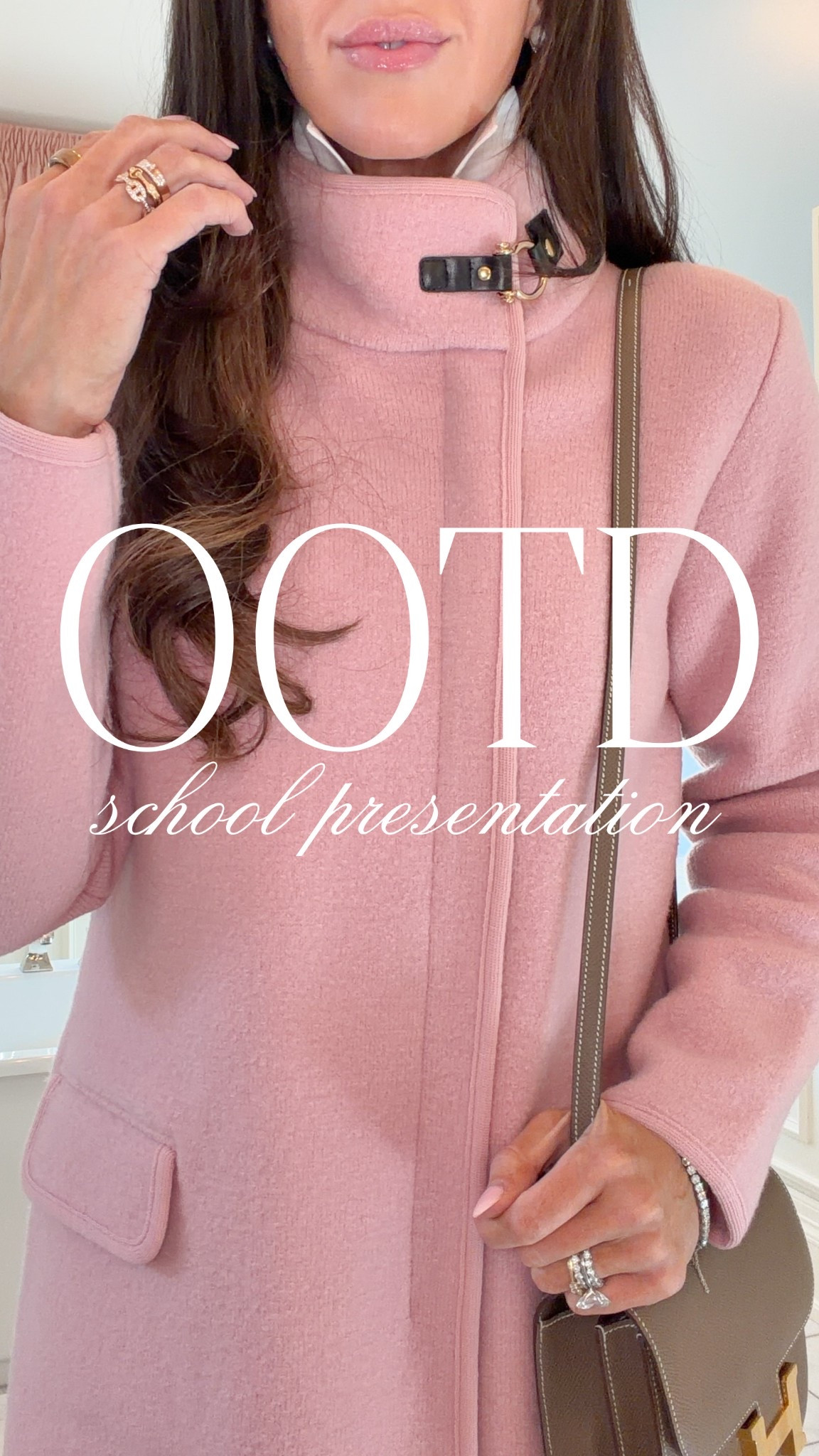 OOTD school volunteer 🤍 Georgina requested I wear pink for her presentation. 

Sweater + shirt: @the5280clothier
Coat: @marae_usa
Jeans: @ayr
Earrings: @deboulle