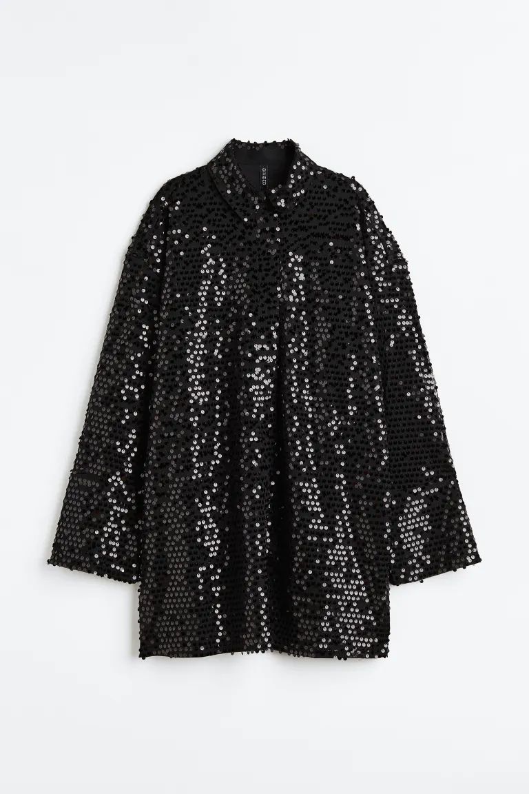 Sequined Shirt Dress curated on LTK