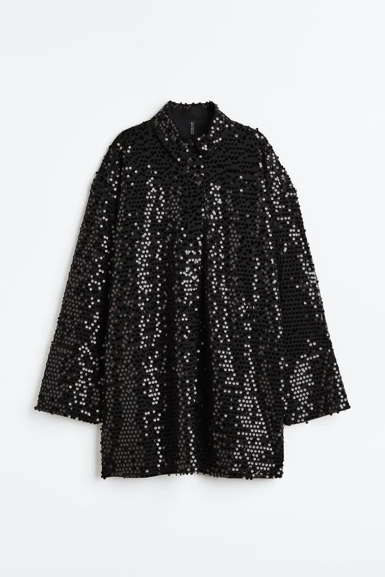 Sequined Shirt Dress | H&M (US + CA)