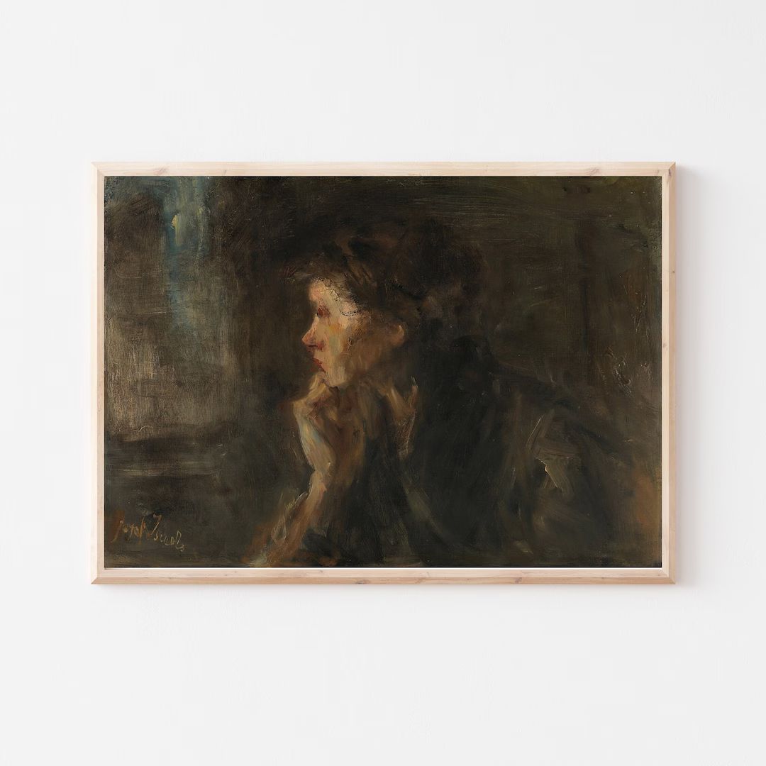 19th Century Portrait Moody Painting Vintage Instant - Etsy | Etsy (US)