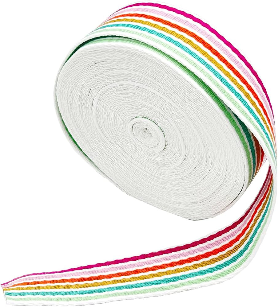 10 Yards Cotton Webbing, Rainbow Ribbon, Polycotton Strap, Canvas Ribbon, Jacquard Trim, Rainbow ... | Amazon (US)
