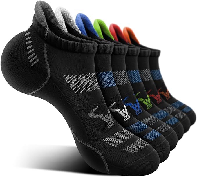 BULLIANT Men Running Socks 6Pairs-Ankle Athletic Socks Wicking Cushioned for Men Walking-Arch Com... | Amazon (US)