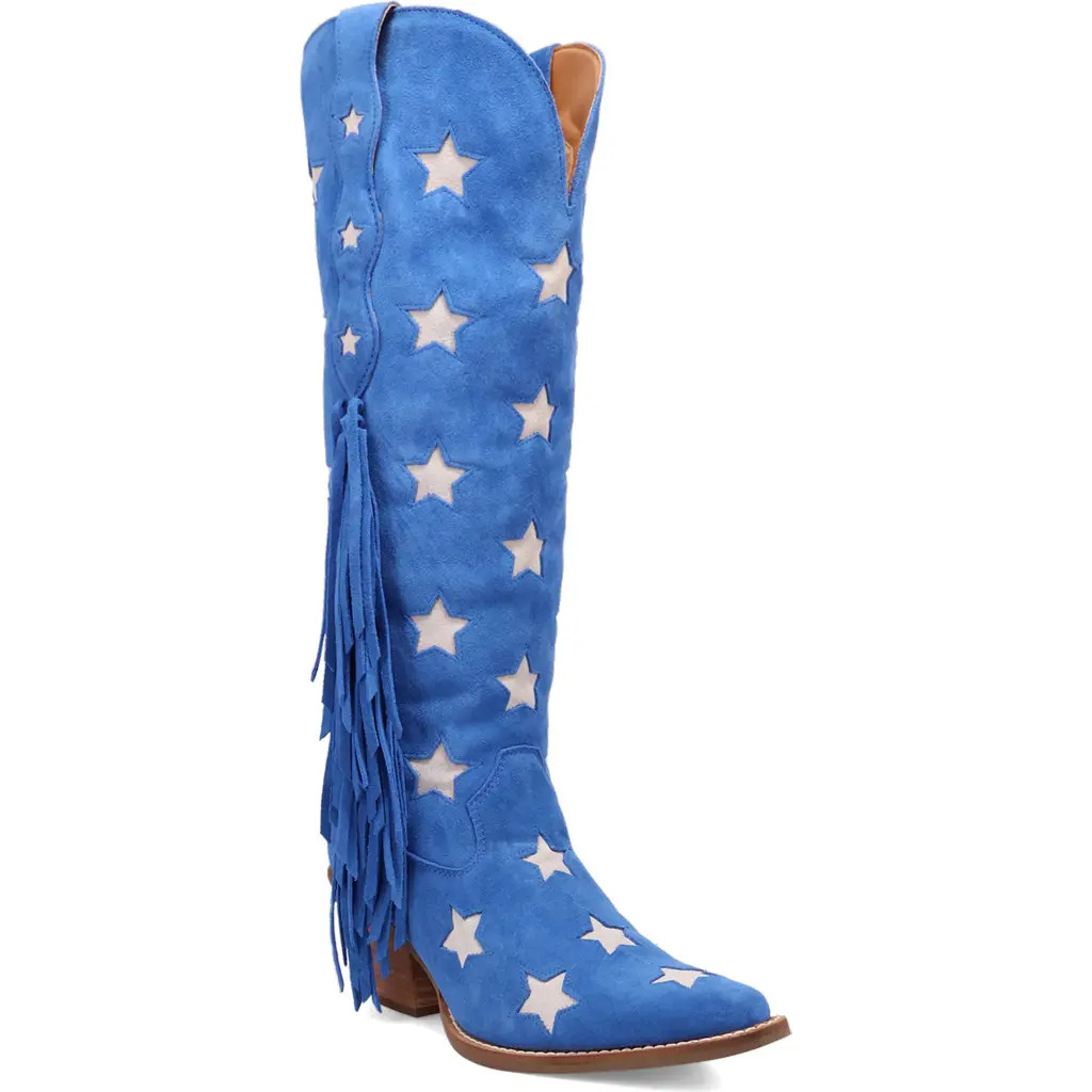 Dingo Super Star Knee High Western Boot in Blue at Nordstrom, Size 11 | Nordstrom