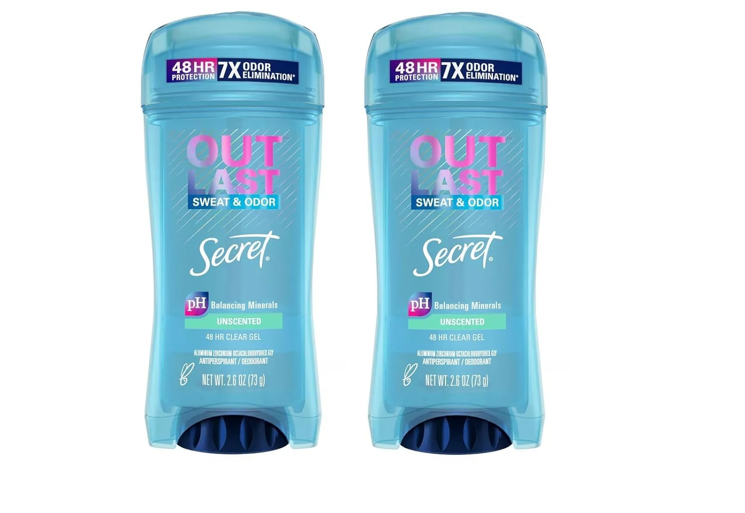 Secret Outlast Outlast XTEND Clear Gel Antiperspirant & Deodorant, Unscented, 2.6 Oz (2 Pack) | Amazon (US)
