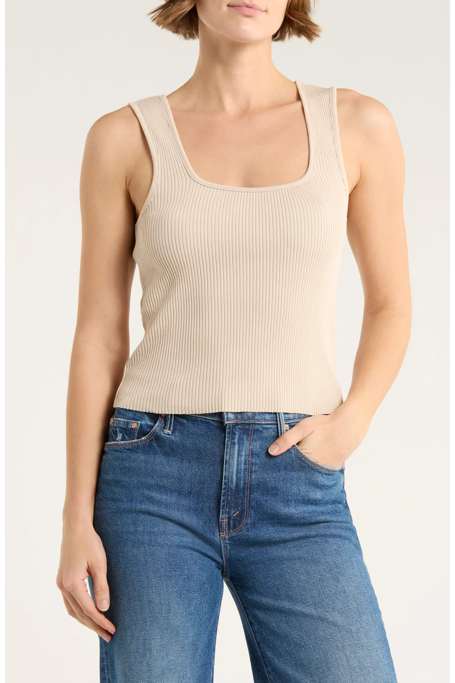 Vince Sweetheart Neck Ribbed Crop Tank (Women) | Nordstromrack | Nordstrom Rack