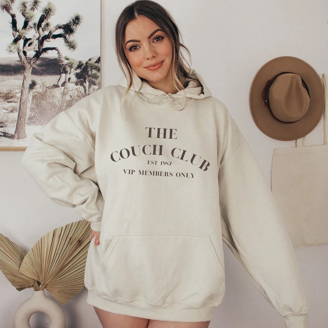 The Couch Club Hoodie, Homebody Sweatshirt, Cozy Sweatshirt, Graphic Hoodie, Oversized Sweatshirt... | Etsy (US)