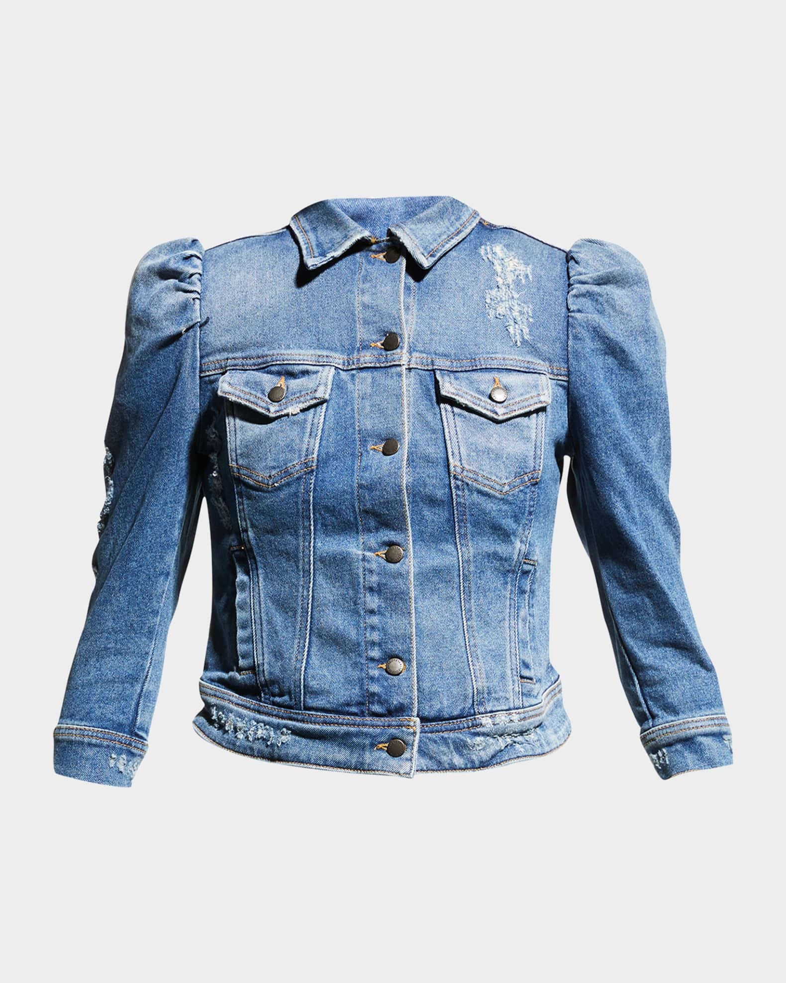 Retrofete Ada Puff-Sleeve Denim Jacket | Neiman Marcus