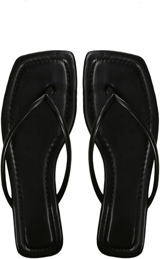 GORGLITTER Women's Square Open Toe Flip Flop Minimalist Thong Flat Sandals Slide On Summer Vacati... | Amazon (US)