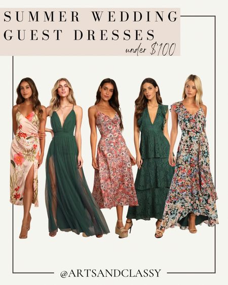 Wedding guest dresses with pops of florals and greens that would be perfect for a Summer wedding! From midi-dresses to maxi dresses, these Summer dresses will look flawless without breaking the bank!

#LTKstyletip #LTKunder100 #LTKwedding