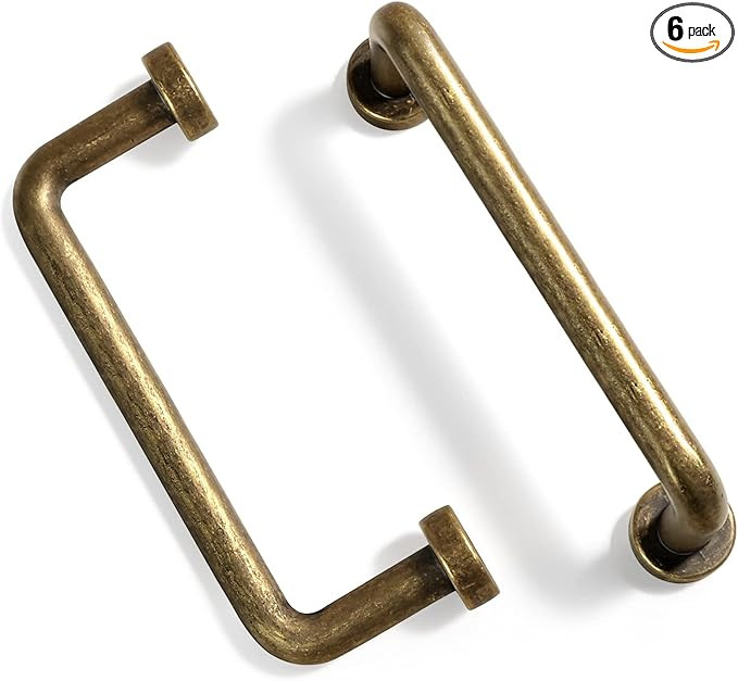 Goo-Ki Antique Brass Kitchen Cabinet Pulls 3 Inches Center to Center,Vintage (6 Pack) | Amazon (US)