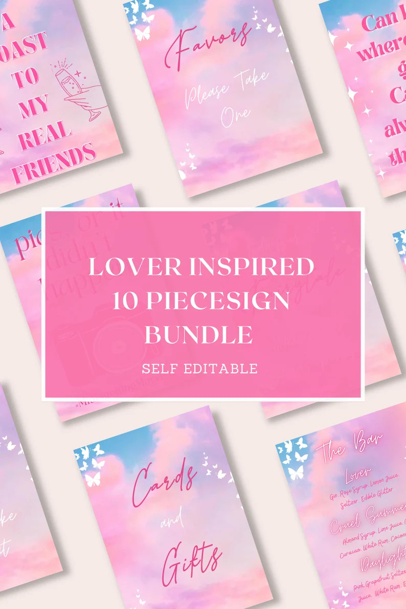 TAYLOR INSPIRED Lover Party Signs, Lover Bachelorette Party, She Found Her Lover, Taylor Swift Br... | Etsy (US)