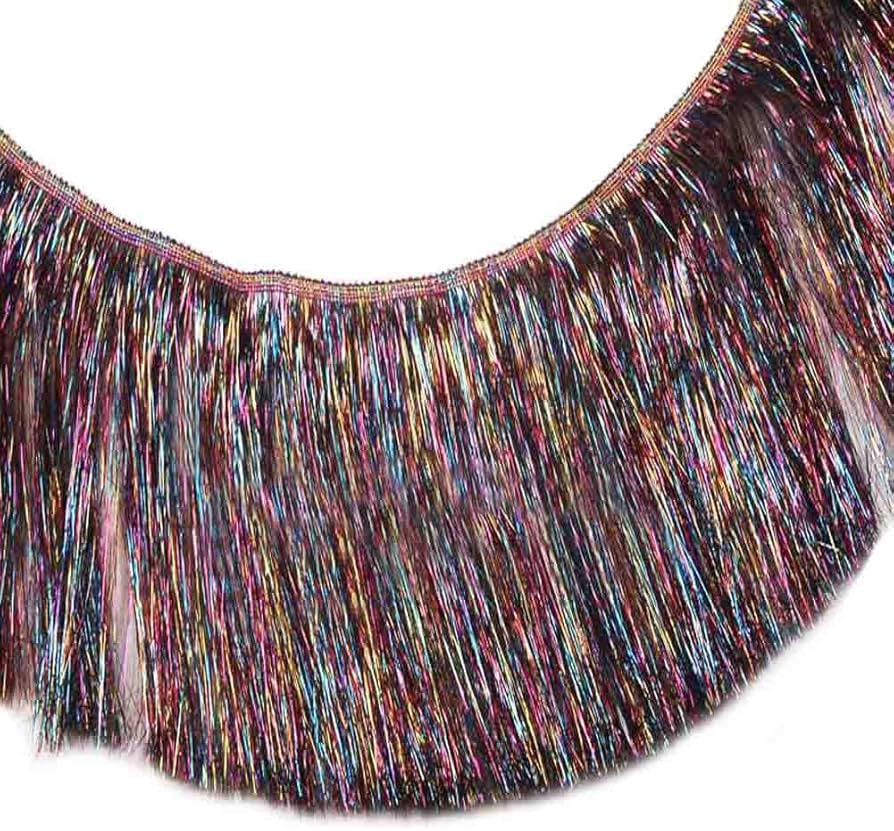 MIPPER 10 Yards 4 Inch Wide Metallic Fringe Trim DIY Latin Dance Dress Clothing Accessories Xmas ... | Amazon (US)
