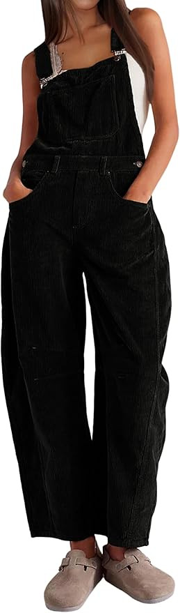 AMEBELLE Corduroy Overalls for Women Barrel Wide Leg Bib Corduroy Pants Women Adjustable Romper J... | Amazon (US)