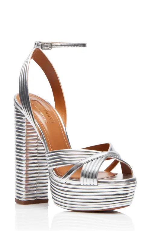 Aquazzura Platform Sandal in Silver at Nordstrom, Size 8.5Us | Nordstrom