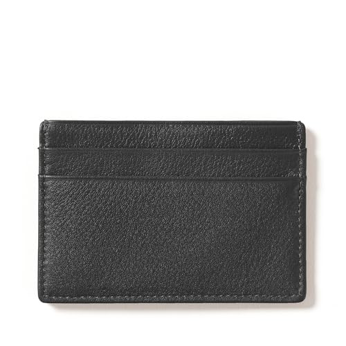 Leatherology Black Onyx Men's Slim Credit Card Case Wallet - 4 credit card slots, center pocket for cash or receipts, slim silhouette design | Amazon (US)