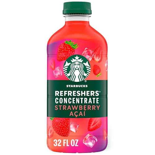 Starbucks Refreshers Concentrate Strawberry Acai, Refreshing Drink, Cold Drinks 32 fl oz | Amazon (US)
