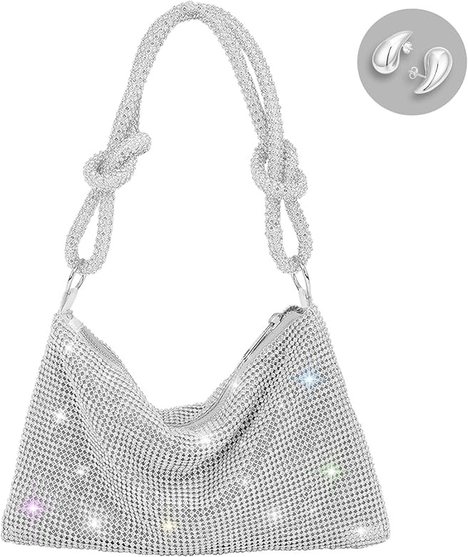 WQU Rhinestone Purse for Women Chic Bling Evening Shoulder Handbag Bling Glitter Purse Sparkly Ha... | Amazon (CA)