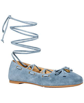 MICHAEL Michael Kors Women's Shae Flex Lace-Up Ballet Flats - Macy's | Macy's