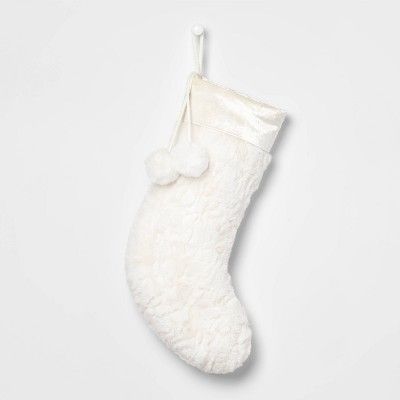 Plush Faux Fur Christmas Stocking with Velvet Cuff - Wondershop&#8482; | Target