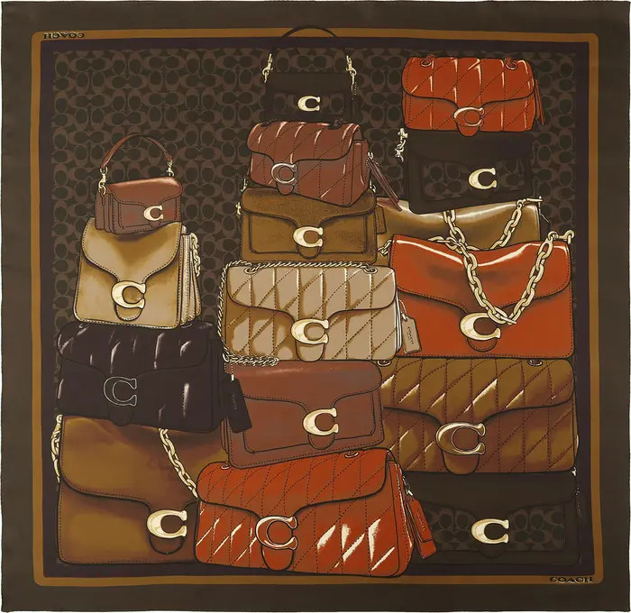 Stacked Tabby Print Silk Square Scarf | Nordstrom