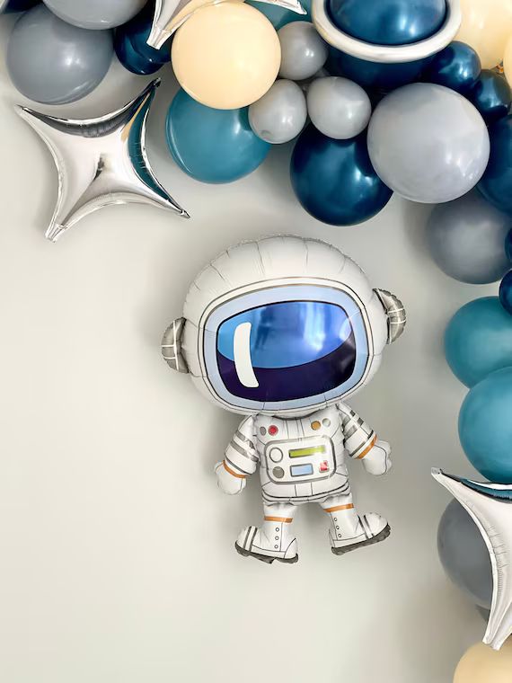 Astronaut Balloon, Outer Space Balloon Decorations, Galaxy Birthday Balloons, Blast Off Balloon D... | Etsy (US)