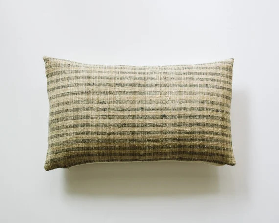 THORNE  Natural Striped Hemp Lumbar Pillow Cover  Neutral | Etsy | Etsy (US)