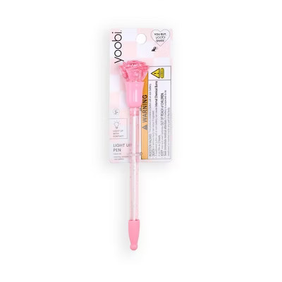 Yoobi Valentine's Day Light Up Ballpoint Pen Pink Rose 1.0mm Black Ink Valentine's Day Gift | Target