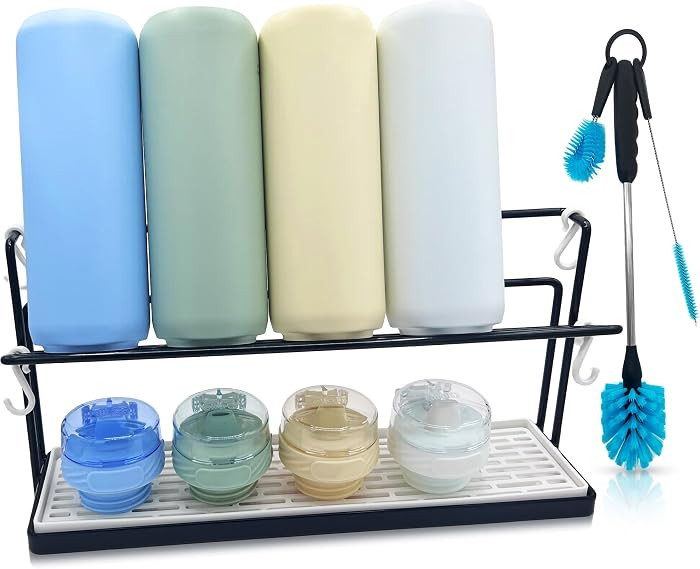 Water Bottle Drying Rack for Kitchen Counter \u2013 Cup Drying Rack, Tumbler, Mug & Glass Drying ... | Amazon (US)