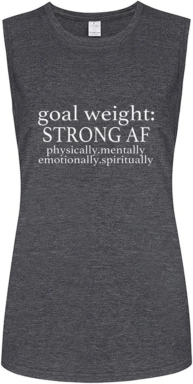 FANNOO Workout Tank Tops for Women-Goal Weight Womens Funny Saying Fitness Gym Racerback Sleevele... | Amazon (US)