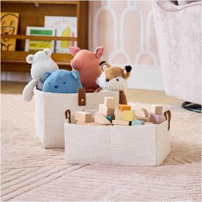 Slub Cotton Storage Bin | West Elm CA