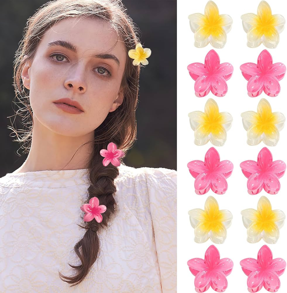 GQLV Small Flower Hair Claw Clips,12PCS 1.18" Cute Hair Clips for Women/Girls,Mini Hair Claw Clip... | Amazon (US)