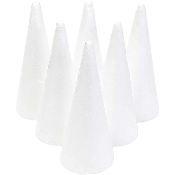 12 Pack Foam Tree Cones for DIY Crafts, Bulk for DIY Christmas Gnomes, Holiday Decor (2.87 x 7.25... | Amazon (US)