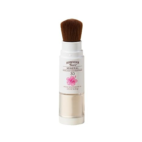 Hawaiian Tropic Mineral Powder Sunscreen Brush SPF 30 | Beach Essentials, Zinc Oxide Mineral Suns... | Amazon (US)