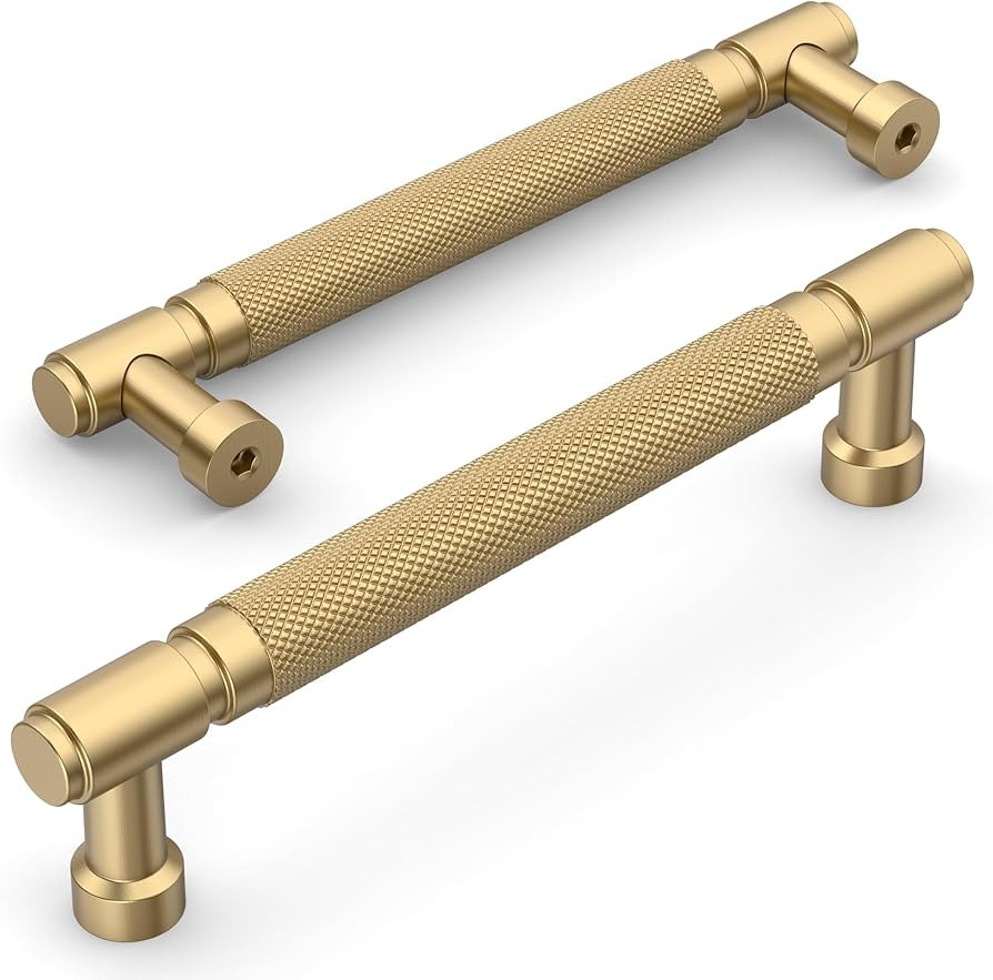 Amerdeco 10 Pack Champagne Bronze knurled Cabinet Pulls 5" | Amazon (US)