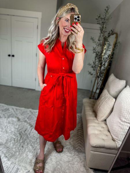 Daily try on, Walmart outfit, Walmart fashion, Walmart try on, red dress, midi dress 

Medium 

#LTKSeasonal #LTKFindsUnder50 #LTKStyleTip