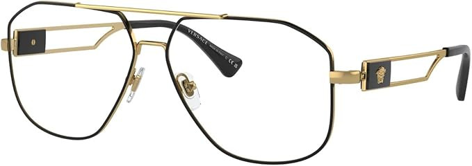 Versace VE1287-1443 Eyeglass Frame BLACK/GOLD w/DEMO LENS 59mm | Amazon (US)
