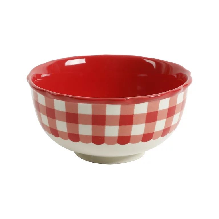 The Pioneer Woman Red Gingham Ceramic Bowl | Walmart (US)