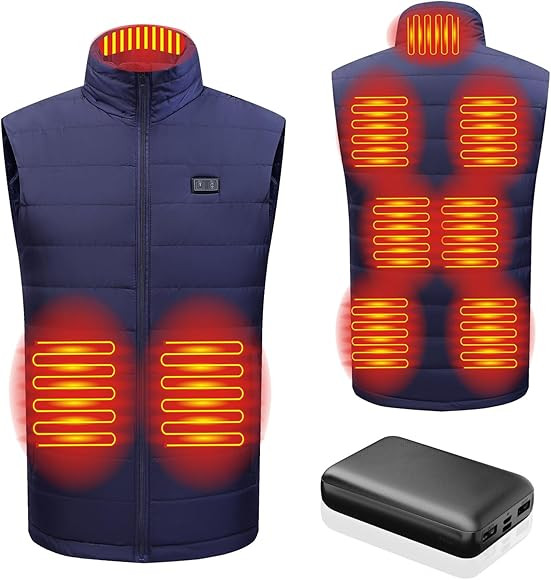 TAMEYA Mens Heated Vest with 3 Heating Level & 9 Heating Zones, Washable Lightweight Zip Heated V... | Amazon (US)