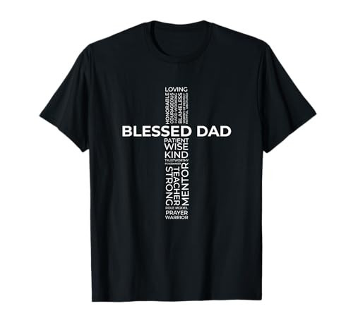 Christian Blessed Dad Cross Father's Day Shirt T-Shirt | Amazon (US)