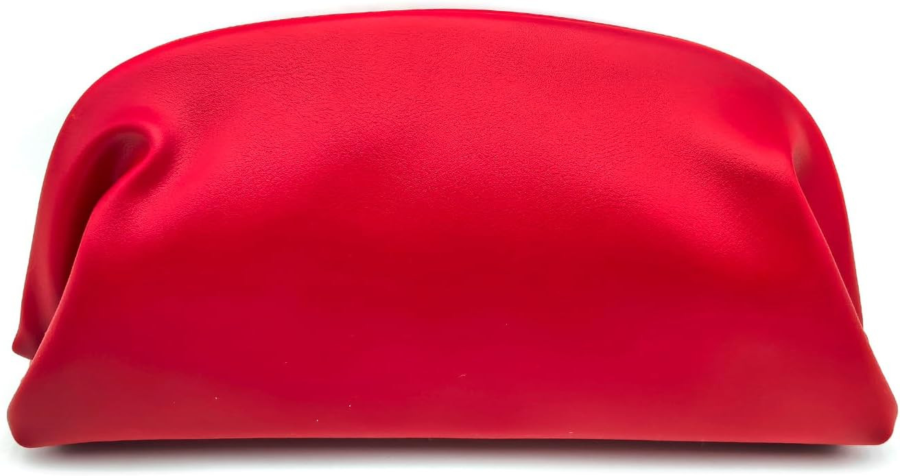 Wrinkle Cloud Formal Clutch Purse for Women with Metal Chain, Minimalist Solid Color Daily Should... | Amazon (US)