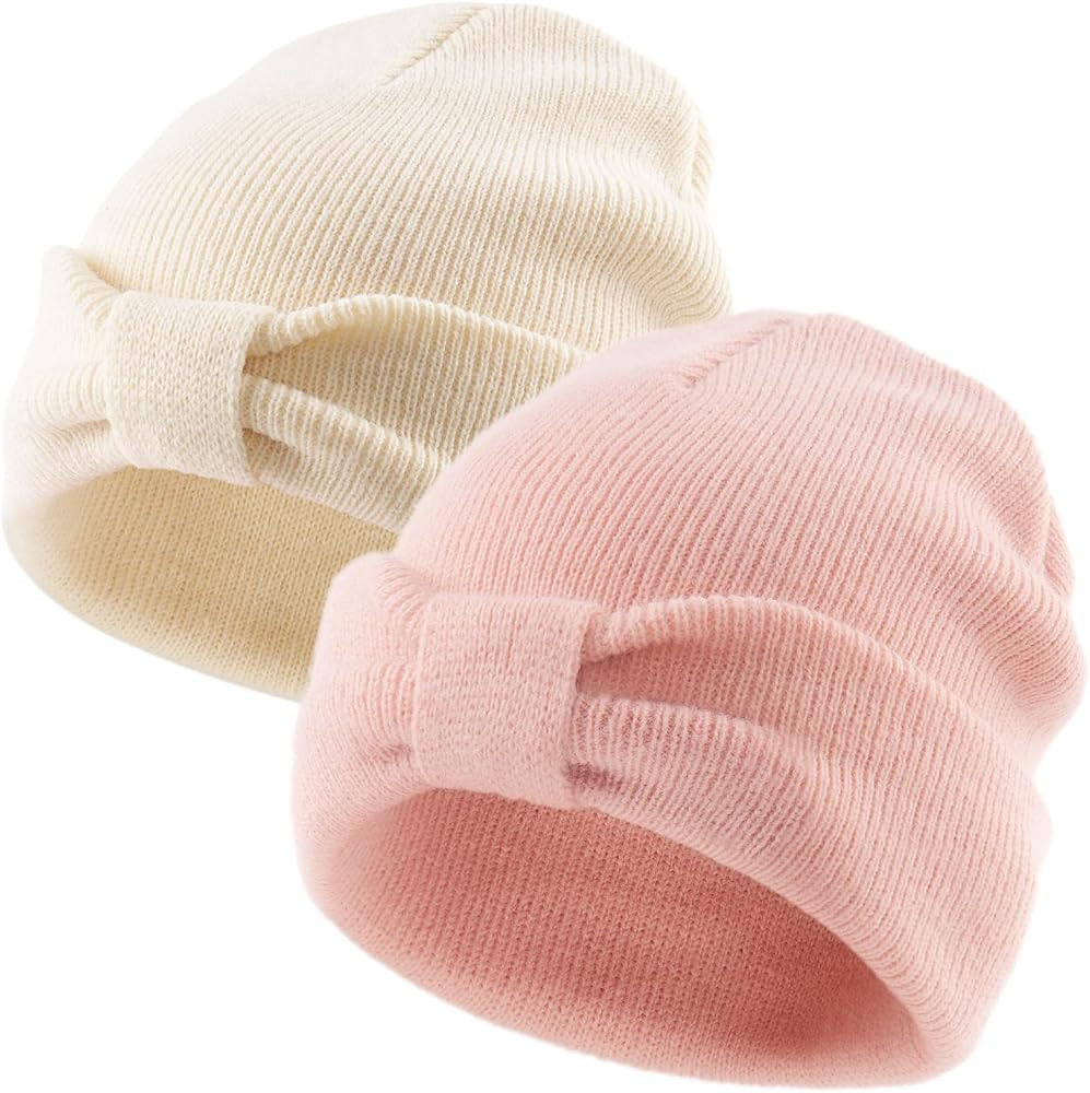 FURTALK Baby Beanie Winter Hat Knitted Warm Hat with Cute Bow Infant Toddler Cuffed Beanies | Amazon (US)