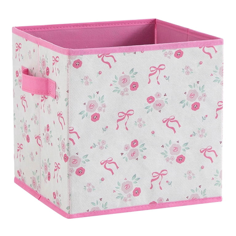 Urban Shop Petals and Pearls Collapsible Storage Cube, Toile Roses | Walmart (US)