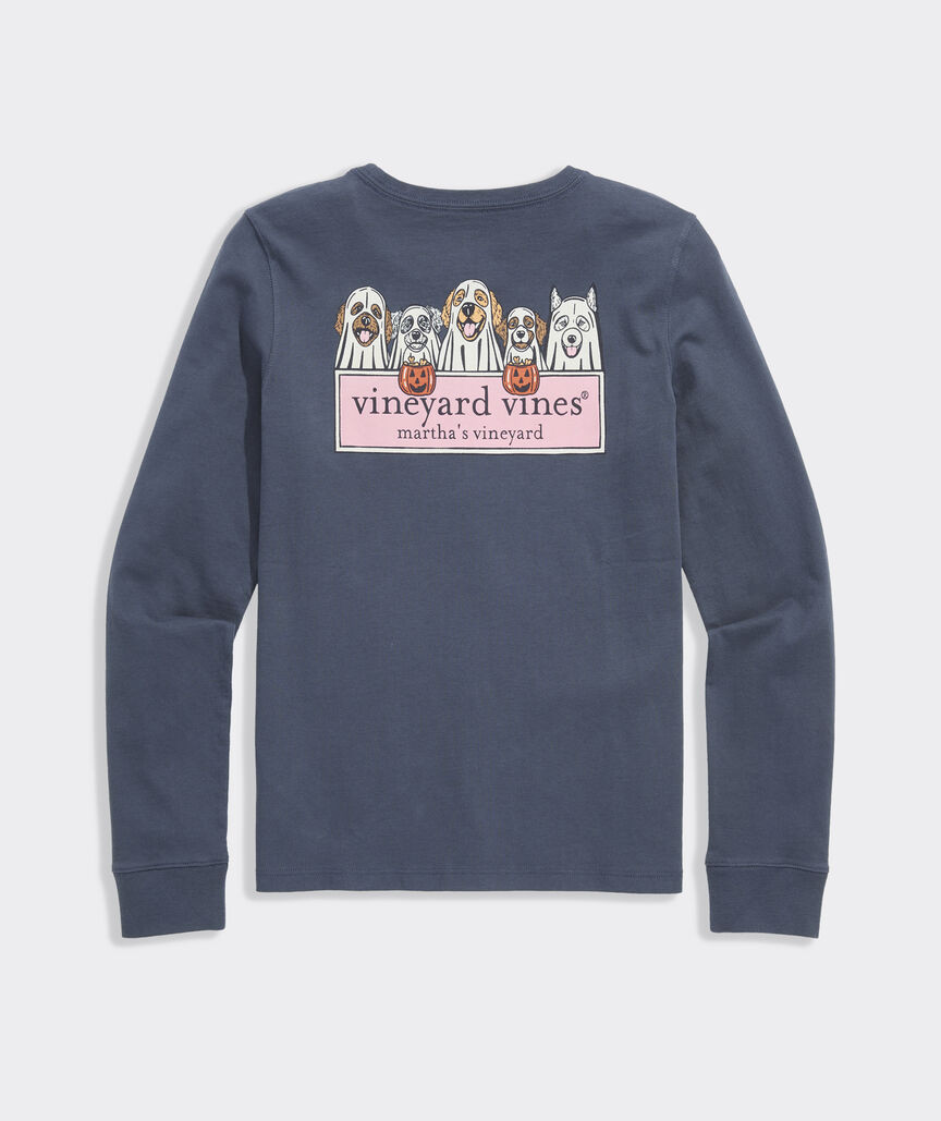 Girls' Ghost Pups Long-Sleeve Pocket Tee | vineyard vines
