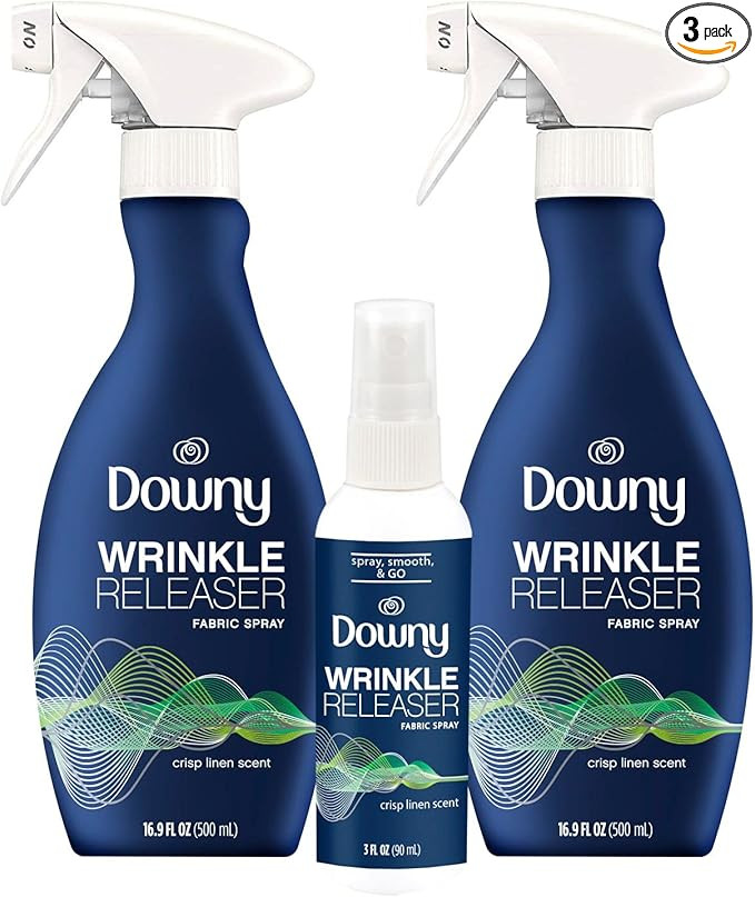 Downy Wrinkle Releaser Spray, Travel Size Spray + 16.9 Fl Oz Pack of 2,  All In One Formula, Iron... | Amazon (US)