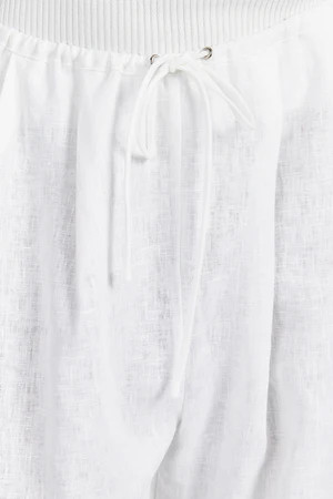 NALA WHITE ELASTIC WAIST PANT | DISSH