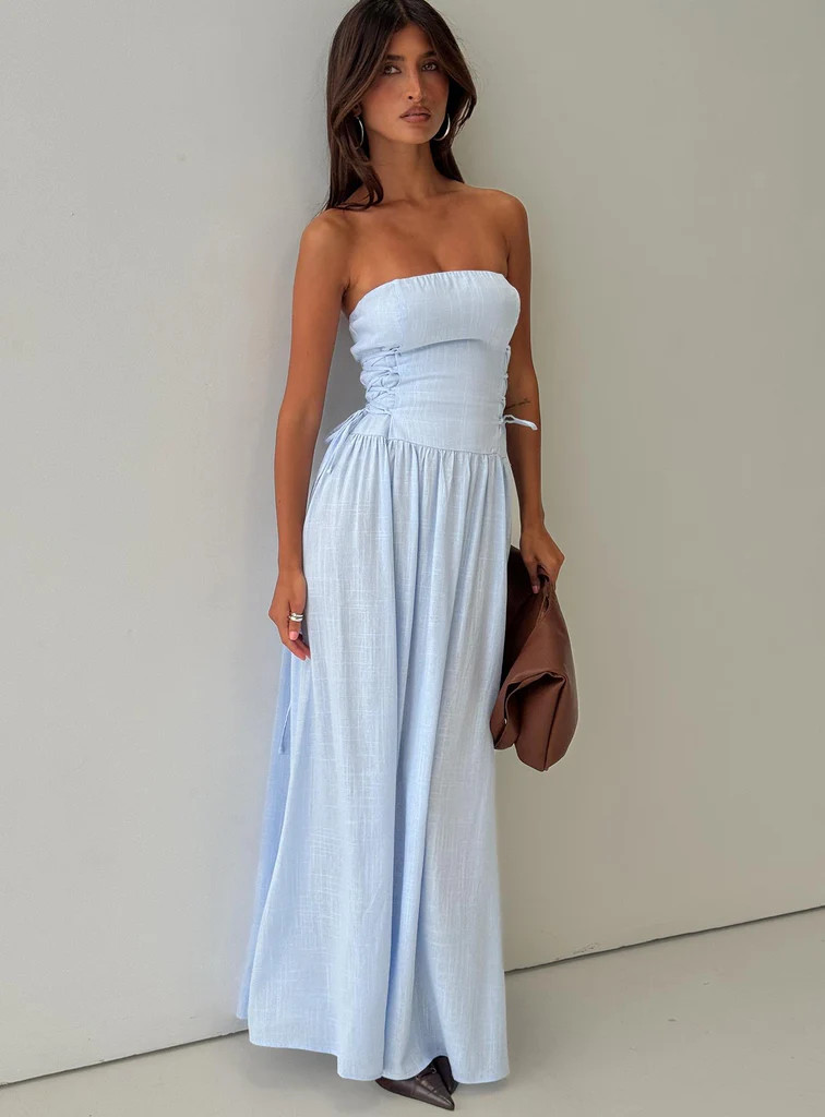 So Far So Good Maxi Dress Baby Blue | Princess Polly US