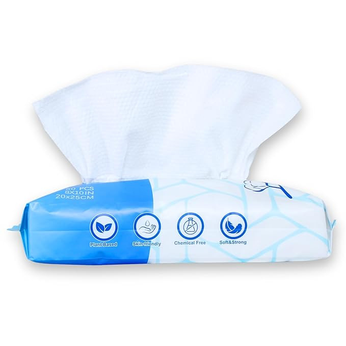 Disposable Face Towel XL, VIETDAI Clean Facial Towels Ultra Soft and Thick, Cotton Face Towelette... | Amazon (US)
