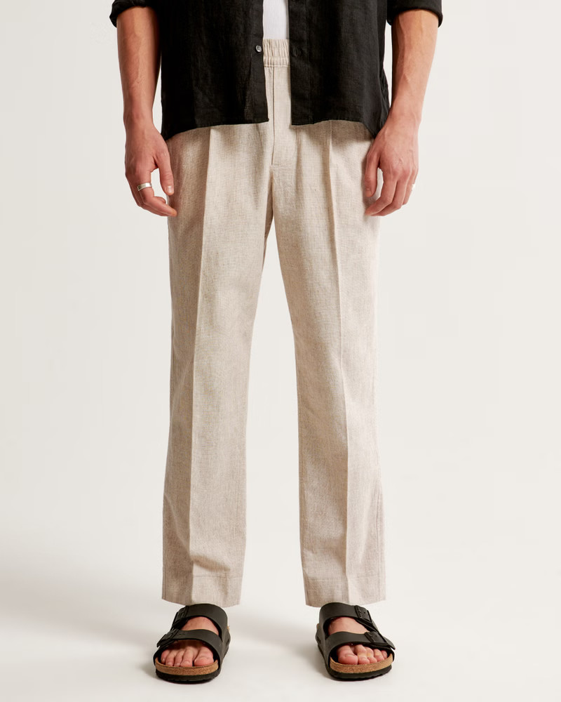 Linen-Blend Pull-On Pant | Abercrombie & Fitch (US)